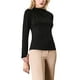 thumbnail image 4 of INSPIRAR CHIC Blusa de Manga Larga para Mujer Otoño Invierno Casual Trabajo Cuello Mock XL Negro, 4 of 5