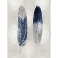 thumbnail image 2 of Bosco, Julia 19x24 Black Ornate Wood Framed with Double Matting Museum Art Print Titled - Blue Feather Pair on Silver, 2 of 4