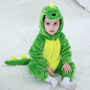 Fesfesfes Dinosaur Onesies Toddler Baby Boys Girls Plush Cute Winter Keep Warm Hooded Dinosaur Cos Jumpsuit Romper