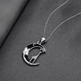 thumbnail image 5 of Dorunmo Giraffe Necklace 925 Sterling Silver Giraffe Pendant with Black Crescent Moon Necklace Jewelry Gift for Women Gothic Jewelry Gifts for Women, 5 of 6