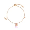 thumbnail image 2 of Pulsera Esclava Dama Dije Amor Corazon Swarovski Oro 18K Lam dorado Unitalla, 2 of 8