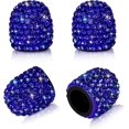 thumbnail image 1 of ORUYROP Valve Stem Caps, 4 Pack Handmade Crystal Rhinestone Universal Car Tire Valve Caps Chrome, Attractive Dustproof Bling Car Accessories (Dark Blue), 1 of 7