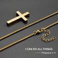 thumbnail image 2 of DORANA Gold Plated Cross Necklaces for Men Boys American Flag Pendant Chain Catholic Christian Religious Birthday Valentines Day Jewelry Gifts Teen Him Dad Boyfriend Husband Male Son Kids Age Ideas, 2 of 5