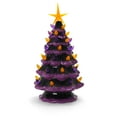 thumbnail image 4 of Milltown Merchants Purple and Black Halloween Ceramic Lighted Christmas Tree, 4 of 6