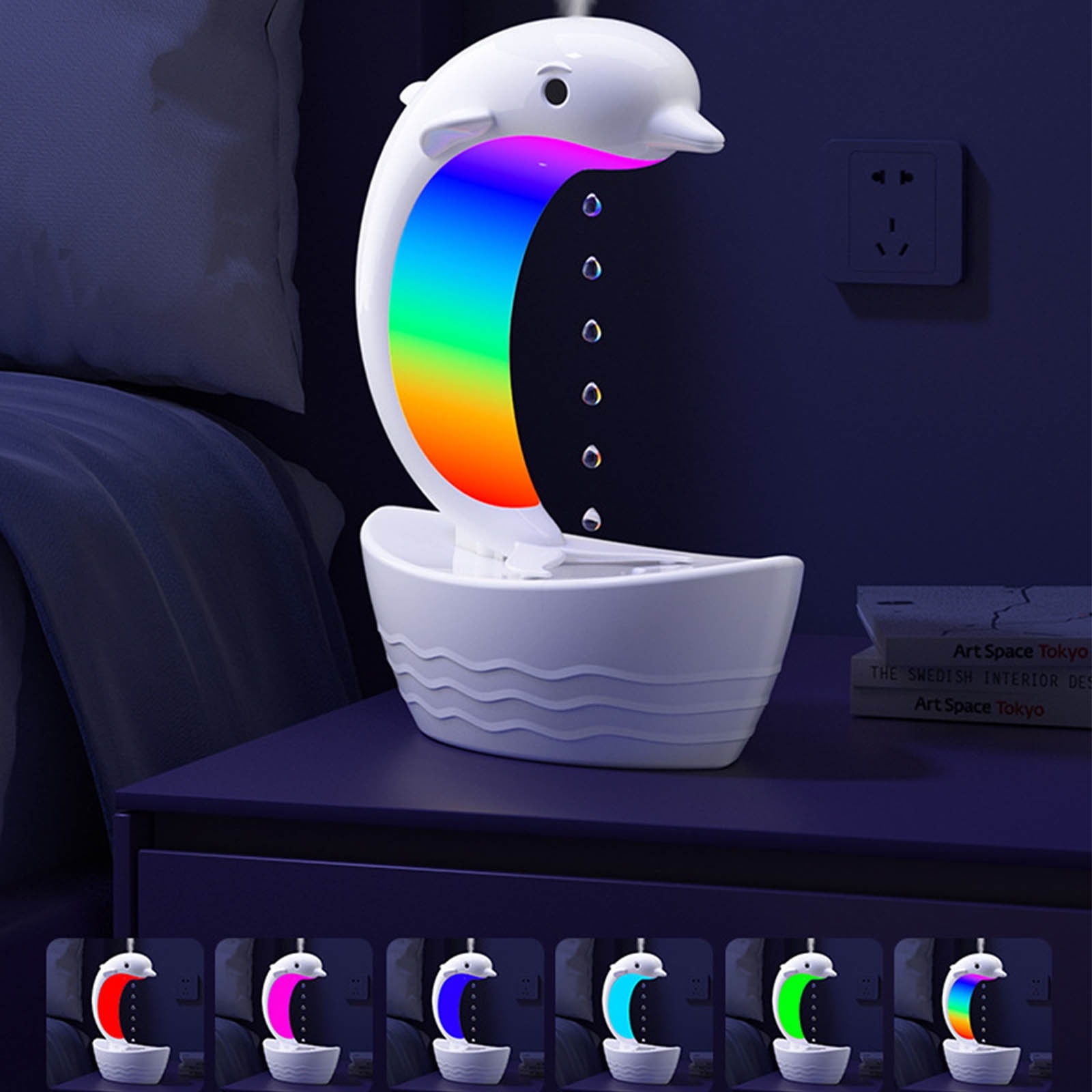 COM1950s Anti Gravity Humidifier,Cool Mist Humidifier,Quiet Air Diffuser with Bluetooth Speaker&Colorful Led Atmosphere Lamp,Auto Shutdown Power-Off Protection for Bedroom Home Office Lover Gift