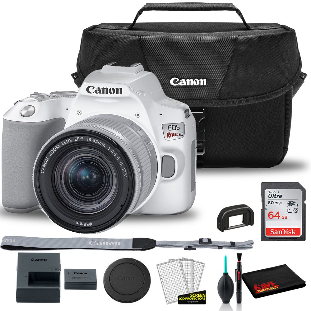 Canon EOS Rebel SL3 DSLR Camera with 1855mm Lens (White) (3457C001