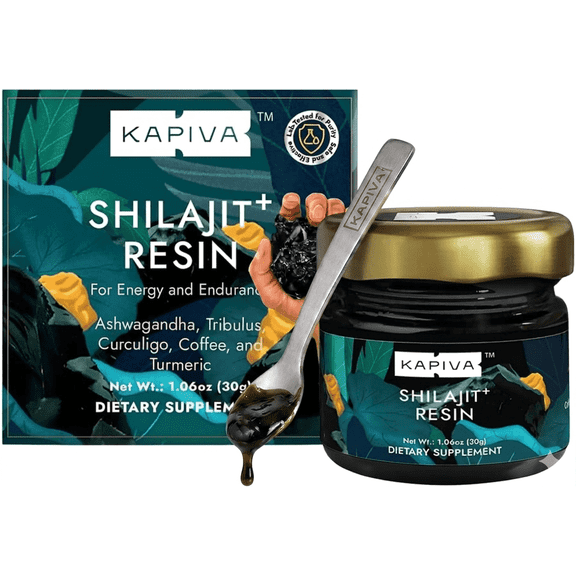 Kapiva Himalayan Shilajit Resin Plus for Men & Women, 1.06 oz (30g), Herbal Dietary Supplement with Ashwagandha, Tribulus, Curculigo, Turmeric & Coffee