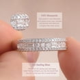 thumbnail image 3 of Anillo Newshe Jewellery Moissanite de plata 925 con pavé de esmeraldas, 3 of 9