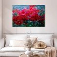 thumbnail image 2 of Elephant Stock Vivid Blooming Happiness Wall Art - Horizontal Canvas Wall Art - Bedroom Wall Decor - Abstract Canvas - Red And Teal Decor By Olena - 45" x 30", 2 of 8