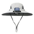 thumbnail image 3 of Outdoor Wide Brim Sun Hat With Solar Fan Wide Brim Solar Fan Outdoor Fishing Hat Solar USB Charging Solar Powered Fan Hat Warm Bucket Hat Bucket Hat Funny Fishing Hat Men Hat Men Black Gliding Fishing, 3 of 4