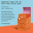 thumbnail image 5 of Refreshing Deodorant Wipes for Women, Citrus Scented, by Busy Beauty, 15 Count, 5 of 8