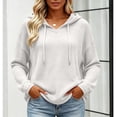 thumbnail image 4 of yillto Womens Hoodies Long Sleeve Crewneck Casual Shirts Tops Solid Color Loose Breathable Tee, 4 of 6