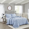 thumbnail image 6 of All Season Blue 3 Piece Queen Size Shabby Chic Down Alternative Comforter Set with Corner Tabs, 6 of 7