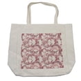 thumbnail image 1 of Floral Shopping Bag, Romantic Nature Scroll Style Pattern with Hand Drawn Leaves and Petals, Eco-Friendly Reusable Bag for Groceries Beach and More, 15.5" X 14.5", Cream, by Ambesonne, 1 of 2
