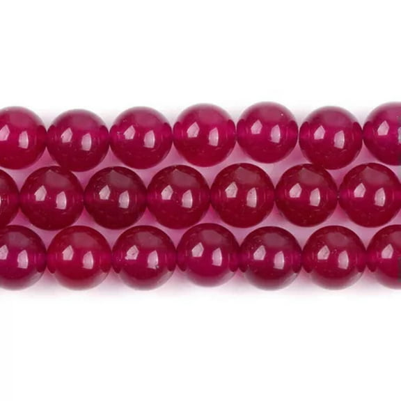K-KED Plum Magenta Jade Jadeite Gemstones Round Loose Beads For Delicate Jewelry Making 15"-12 mm