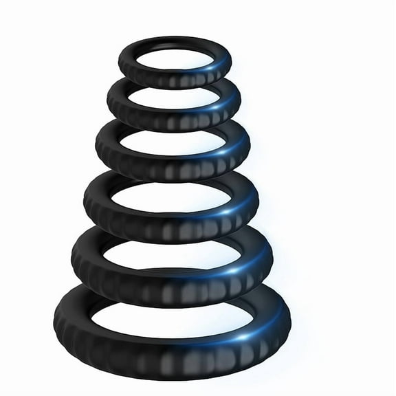 Silicone Penis Rings Set, Sex Toy for Men, 6 Different Size
