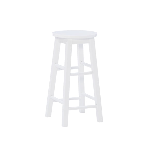 Linon McMullen 24" Backless Indoor Round Counter Stool, White