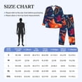 thumbnail image 4 of Naloa Tropical Flower Men’s Pajamas Set - Long Sleeve Button Down Sleep Shirt and Pajama Bottoms Sleepwear Set-X-Large, 4 of 7