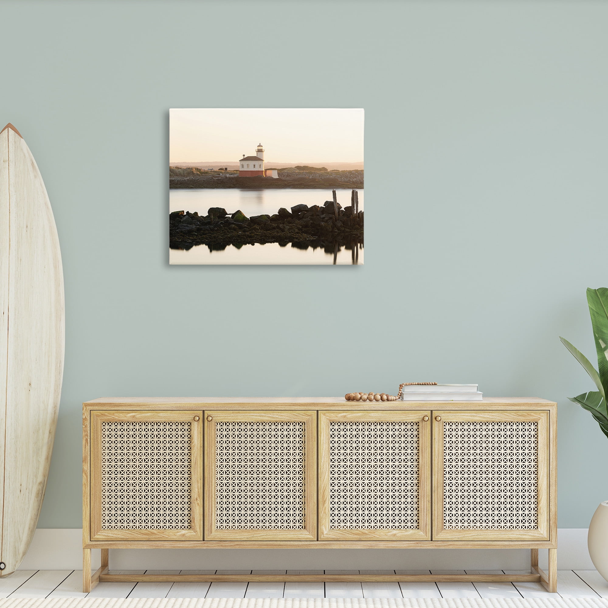 Stupell Industries Lighthouse with Soft Sunlight Landscape Photography Gallery Wrapped Canvas Art Print Wall Art, 40 x 30