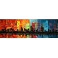 thumbnail image 2 of Atelier B Art Studio 24x11 White Modern Wood Framed Museum Art Print Titled - Colorful Cityscape, 2 of 4