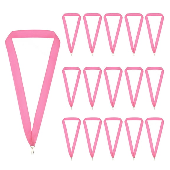 Uxcell Award Neck Ribbons, 25 Pack Polyester Medal Lanyards with Snap Clip for Competitions Achievement Sports Party Pink