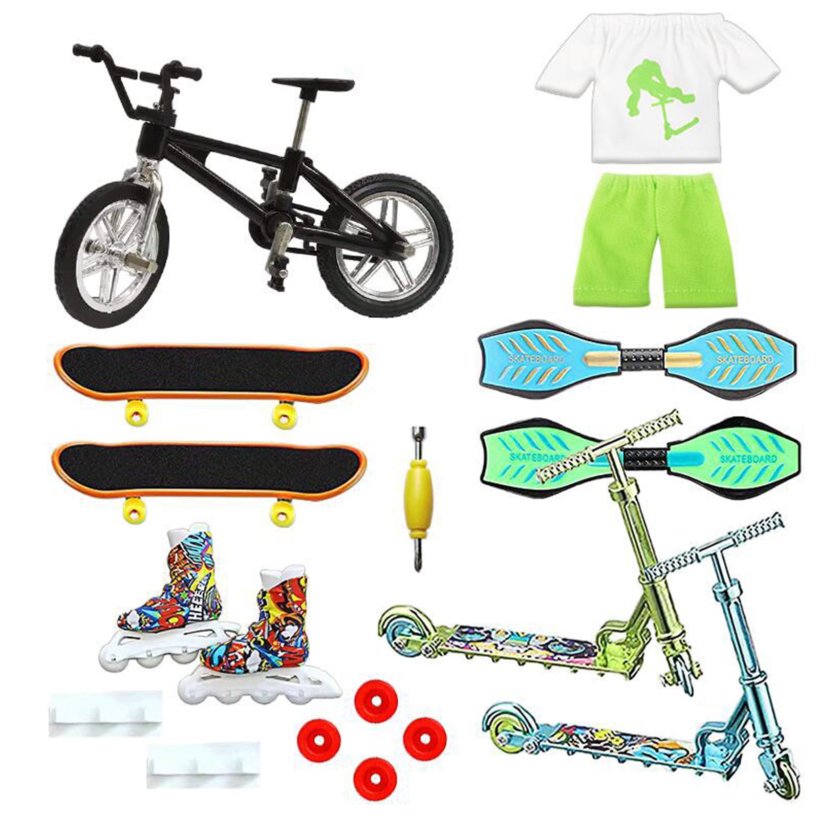 Mini Finger Bike Finger Skateboards Toys Set Finger Roller Skating For