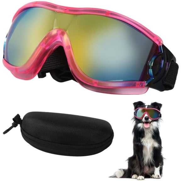 WuPing Dog Sunglasses Dog Goggles, Outdoor UV- Protective Safety Goggles, Windproof and Dustproof Sunglasses for Snow, Desert and Beach
