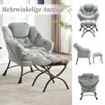 thumbnail image 3 of MOONMISS Accent Chair with Ottoman,with Armrests and Side Pockets、 Footrest for Living Room,Light Green, 3 of 6
