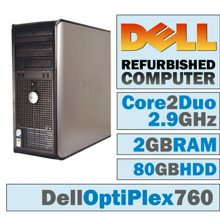 REFURBISHED Dell OptiPlex 760 MT/Core 2 Duo E8500 @ 3.17 GHz/2GB DDR2/80GB HDD/DVD-RW/WINDOWS 10 PRO 64