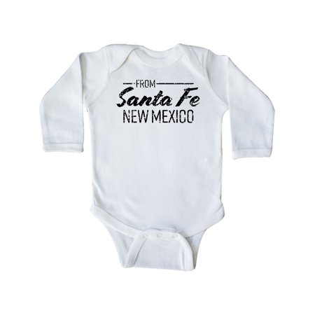 

Inktastic From Santa Fe New Mexico in Black Distressed Text Gift Baby Boy or Baby Girl Long Sleeve Bodysuit