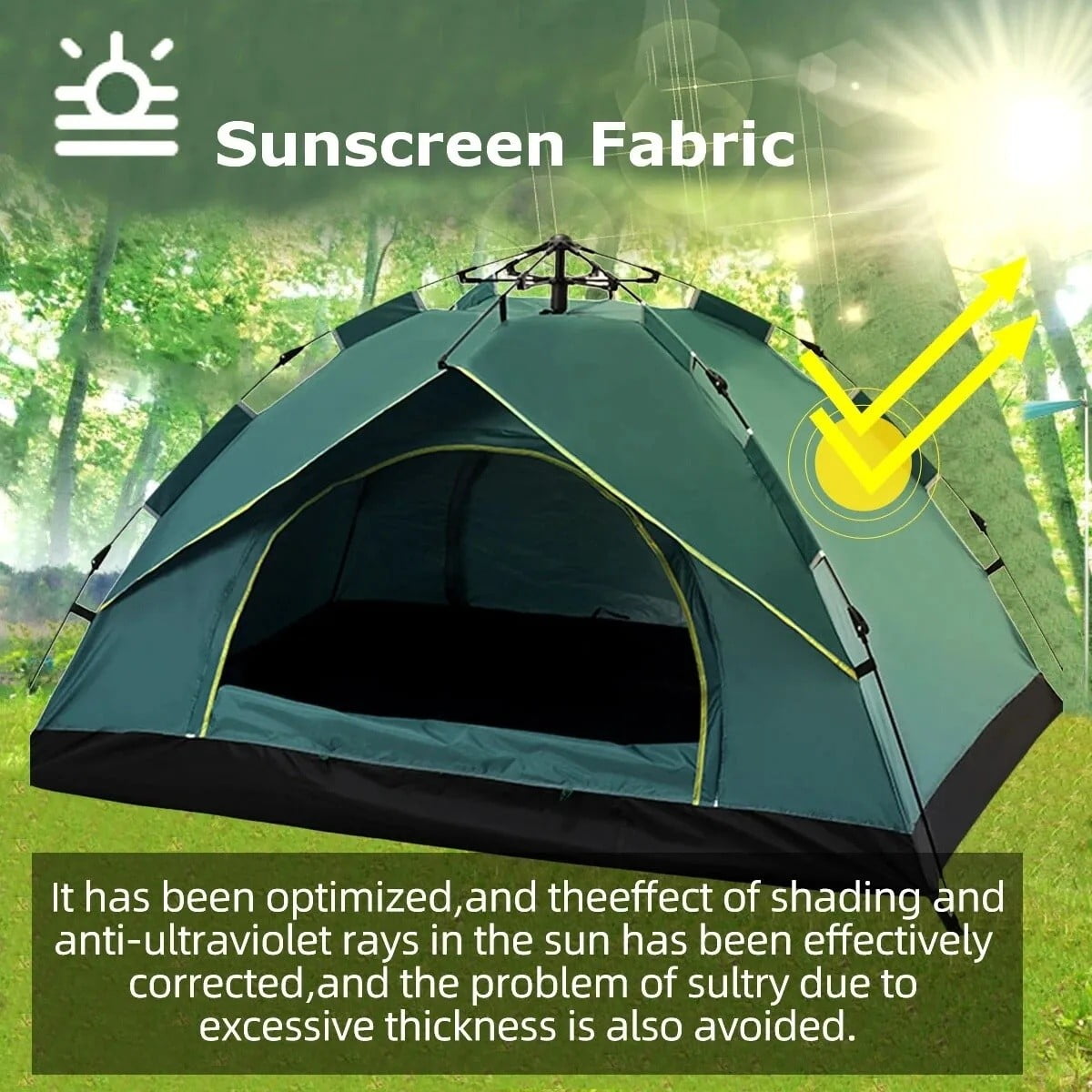 COSTYLE 3-4 Person Pop Up Camping Tents Waterproof Portable Dome Tent for Hiking