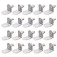 thumbnail image 1 of Uxcell 25Pcs Soportes de Estante en Forma de L con Manga de Goma Tono Plateado 0.2, 1 of 5
