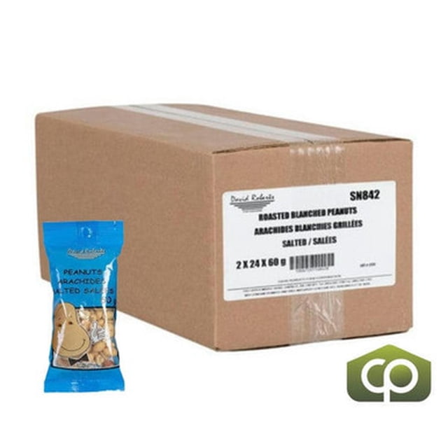 David Roberts Snack Pack Peanut Blanched Salted 60 GR/0.13 LBS (48/Case)