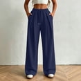 thumbnail image 3 of Ixbnca Womens Sweat Pants Comfortable Pleated Drawstring Sports Pants with Pockets Loose Elastic Waist Workout Pants, 3 of 7