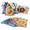 Tie Dye Birthday Gift Bags Medium Size! Set Of 24 Spiral Tye Dye Treat Bags With 24 Gift Tags. 10X7" Drawstring Bag. Candy Bags, Beach Favor Bags, Luau Bags, Tye Dye Goodie Bags