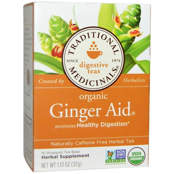 Traditional Medicinals, Digestive Teas, Organic Ginger Aid, Naturally