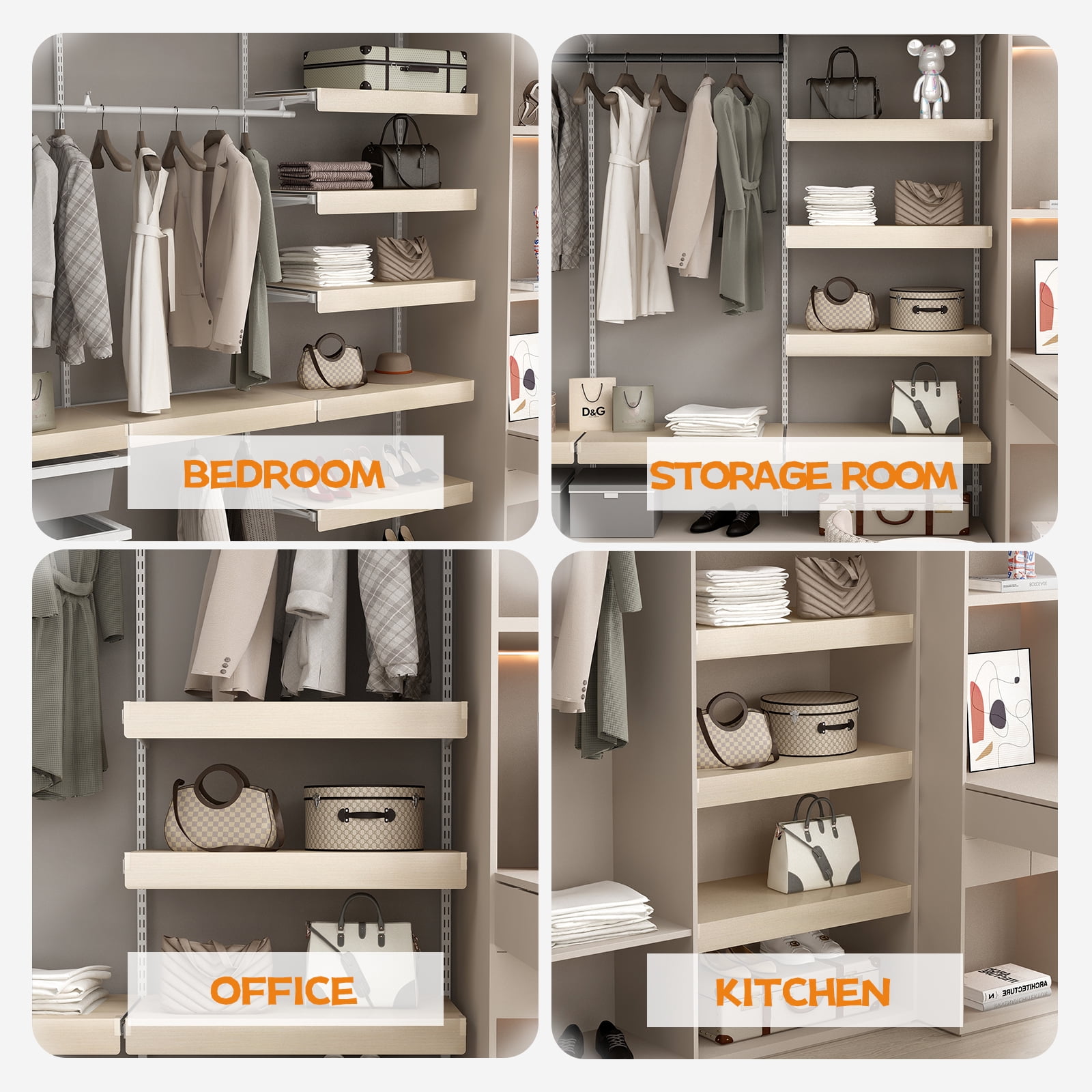 Display Shelves ( OAK Color ) 5 Pcs Wire Shelf Covers Foamed PVC Wire Rack Covers for Removable Closet (Not Wood) Pantry Shelves for Cabinet Bathroom Kitchen Shelving Decoration,Wooden Display Shelv