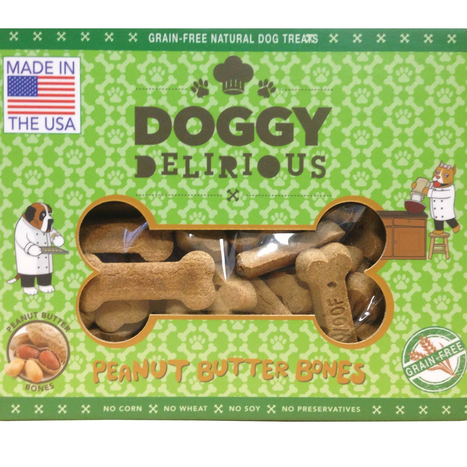 doggy delirious grain free peanut butter bones