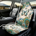 thumbnail image 5 of Yuyamidu Butterfly Automobile Seat Covers 2 Pcs Boho Flowers Car Seat Covers Front Seats Only Waterproof Universal Fit for Auto Truck Van SUV, 5 of 6