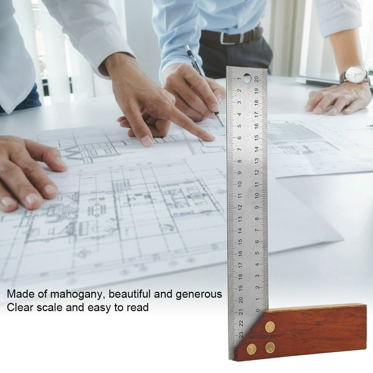 250mm Right Angle Ruler Multi Function Mahogany Thickened Measuring Ruler