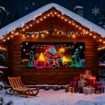 thumbnail image 4 of 70*157" Activated Christmas Garage Door Cover Banner, Glows In Dark, Cartoon Santa Design, Outdoor Indoor Party Decoration E, 4 of 5