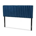thumbnail image 2 of Baxton Studio Emile Modern and Contemporary Navy Blue Velvet Fabric Upholstered and Dark Brown Finished Wood King Size, 2 of 6