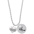 thumbnail image 1 of Delight Jewelry Silvertone Live in the Moment Heart Silvertone Script Initial Disc - K - Charm Necklace, 20"+3", 1 of 4