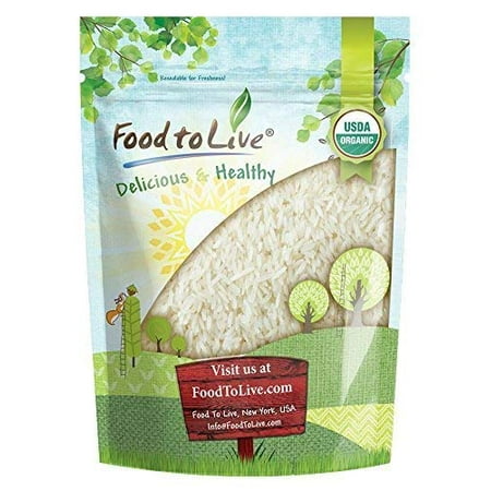 Low Fat Organic Brown Rice - Organic White Jasmine Rice, 3 Pounds - Raw White Rice, Whole Grain, Non-GMO, Bulk, Product of the USA - by Food to Live