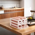thumbnail image 4 of Egg Holder for Fridge, 4 Tiers Automatic Egg Rolling Dispenser, Space Saving Egg Tray for Refrigerator, Holds 30 Eggs Simultaneously,Rolling egg dispenser (Color : Gray), 4 of 5