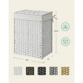 thumbnail image 3 of 23.8 Gal (90L) White Laundry Hamper Wicker Laundry Basket with Lid and Handles Clothes Hamper Foldable Removable Liner Bag White, 3 of 7