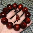 thumbnail image 2 of GAVONO Red Sandalwood Bracelet Bracelet Small Leaf Red Sandalwood Buddhist Beads-1.8*13, 2 of 5