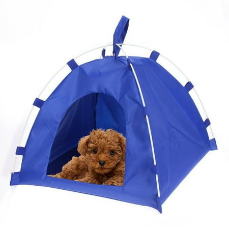 Pet Tent Dog Cat Oxford Cloth Fiber Rod Waterproof Detachable Folding Sleeping Bed Mat Puppy Kitten Summer Outdoor Travel