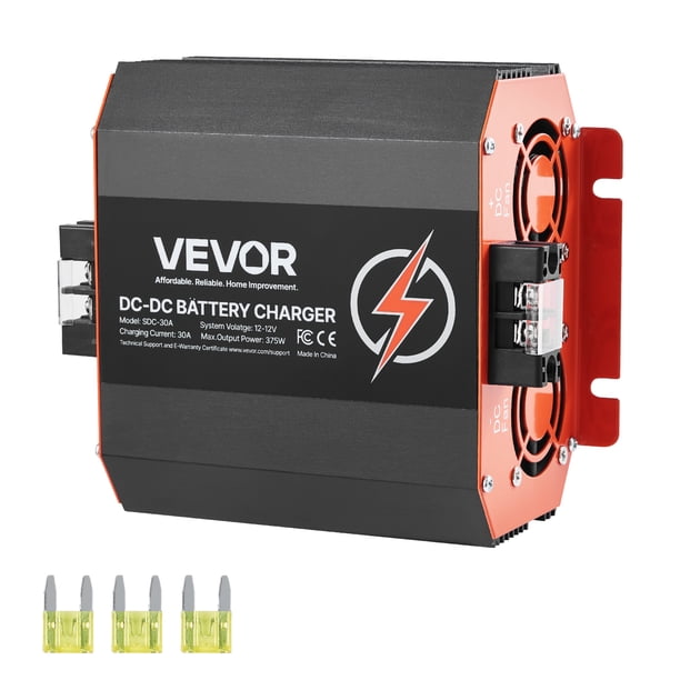 VEVOR Cargador de batería de 12 V, 30 A, CC a CC, 375 W, para baterías de plomo-ácido y litio AGM GEL