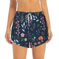thumbnail image 3 of Uemuo Colorful Flowers Pattern Women's Athletic Shorts High Waisted Running Shorts with Liner Pockets Gym Elastic Workout Shorts-Small, 3 of 9